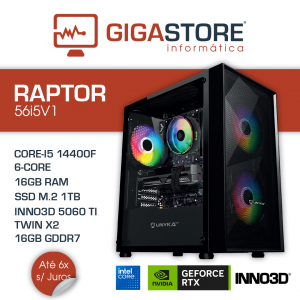 Desktop Gaming RAPTOR-56i5V1 I5 14400F 16GB RAM 1TB SSD W11